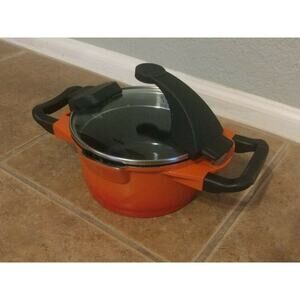 BergHOFF Virgo 11'' Long Stock Pot 7.7 Qt. Orange - Induction Cookware Nonstick